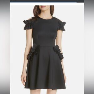 Ted Baker Black Formal Dress with Ruffle Details